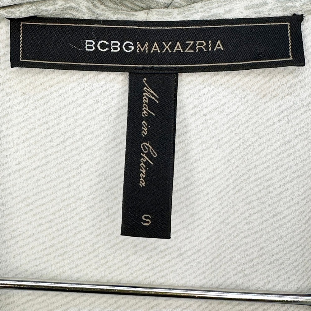 BCBG MAXAZRIA Chic Scarf Print Drape Neck Tank Top • Small • gray, black, yellow - Picture 6 of 8